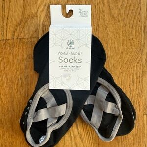 GAIAM Black and Gray Yoga-Barre Grip Socks